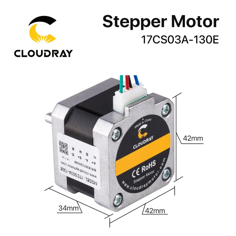 Motor paso a paso Nema 17 de Cloudray 34mm 28N.cm 1.3A motor paso a paso de 2 fases 
