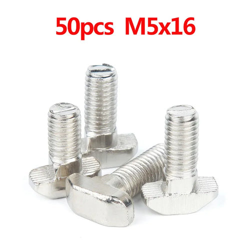 T-Bolt Screws for EU Standard 20, 30, 40, M5 M6 M8 50pcs