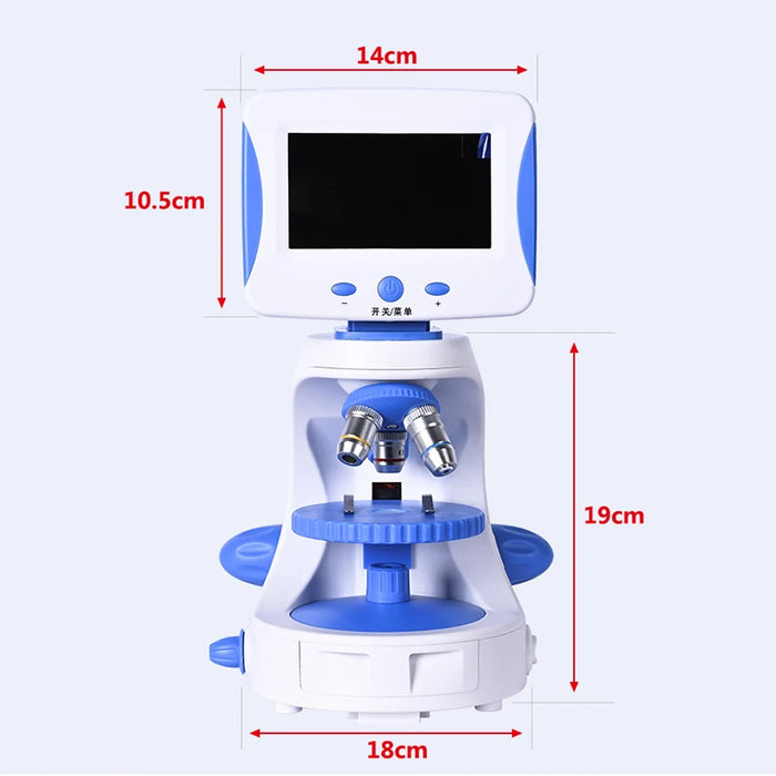 2000X HD 4.3'' TV Microscope – Biological Laboratory Microscope with LED, 4.3-Inch LCD Display