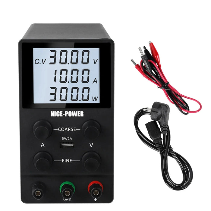 USB DC Regulated Lab Power Supply, Adjustable 30V 10A to 120V 3A