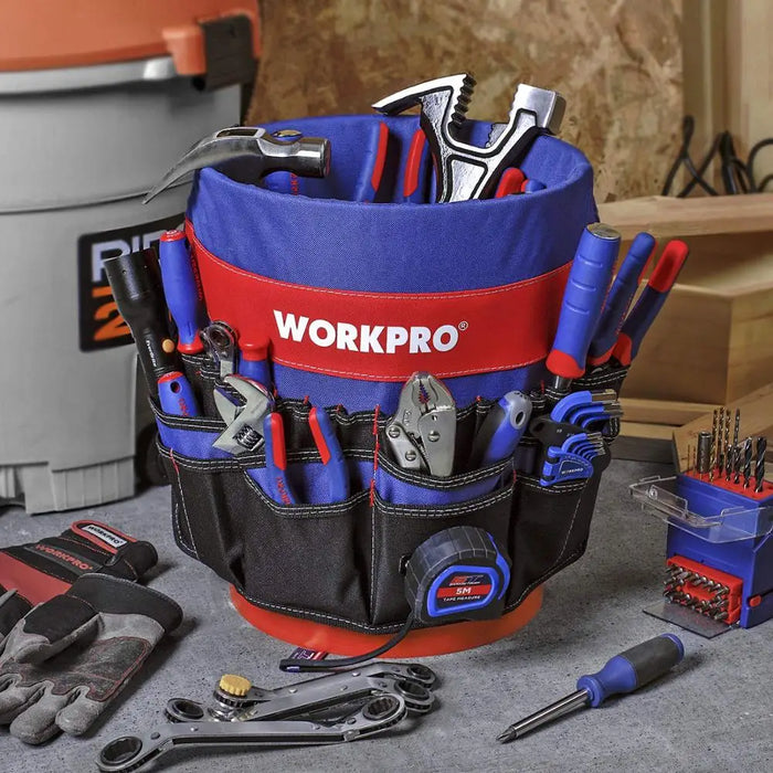 WORKPRO 5 Gallon Bucket Tool Organizer Bucket Boss Tool Bag with 51