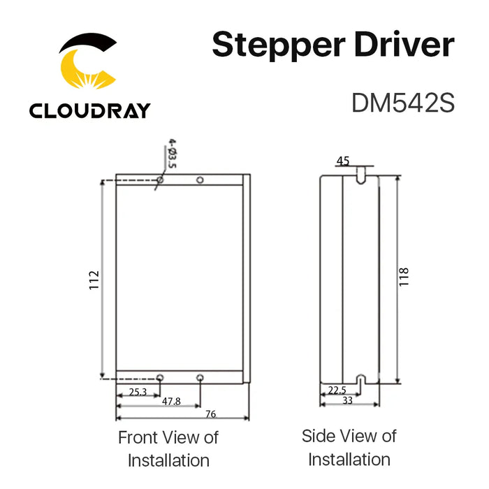 Nema 17/23 DM542S Open Loop Stepper Driver - 1.0-5.0A, 18-50V DC