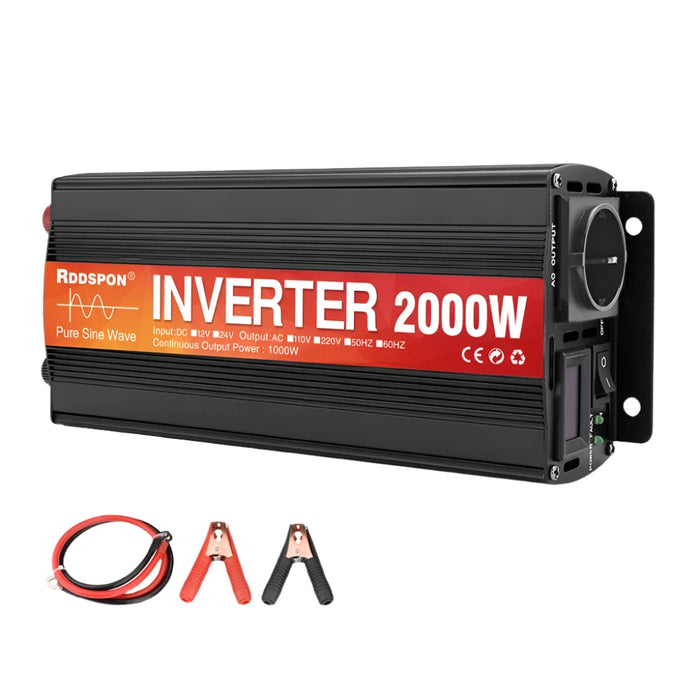 Pure Sine Wave Inverter – 12V/24V DC to 220V AC with 1600W/2000W