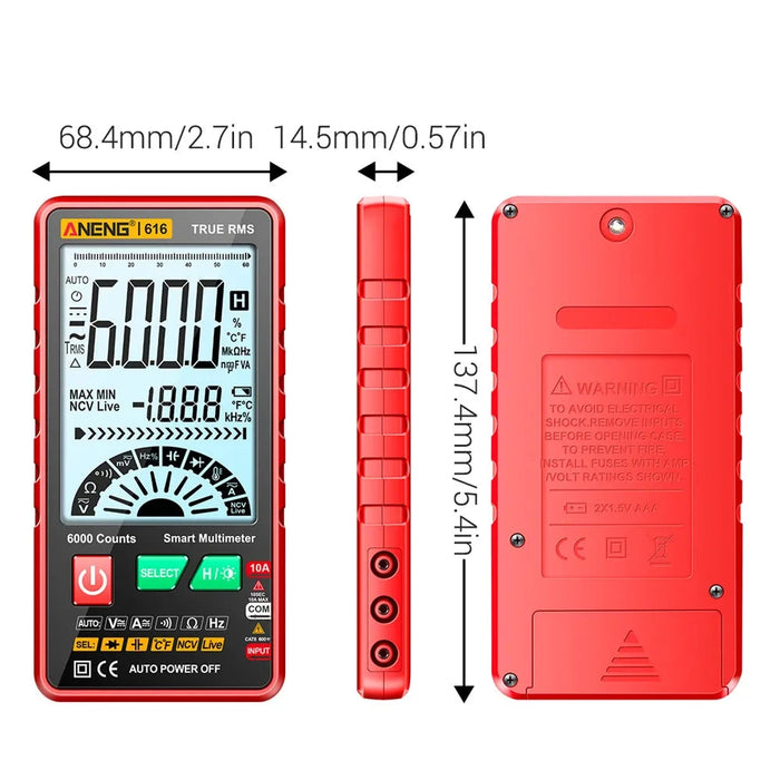 Digital Multimeter - 6000 Counts Ultra-Thin Intelligent AC/DC Multimeter