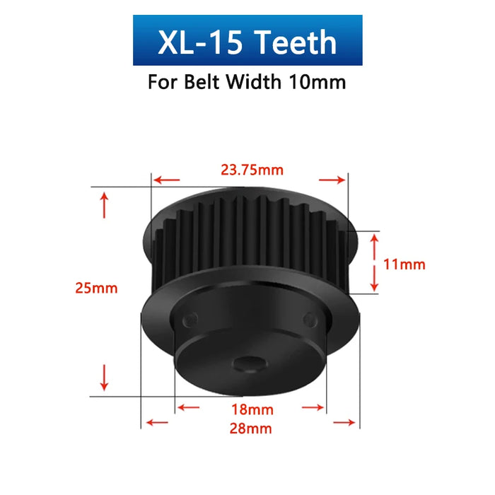 14T-17T XL Schwarz 45# Stahl Zahnriemenscheibe 14 15 16 17 Zähne 