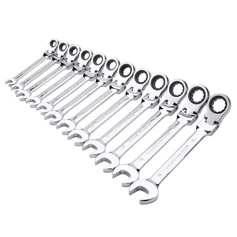 Flex Head Ratchet Wrench Spanner Socket Tool Set