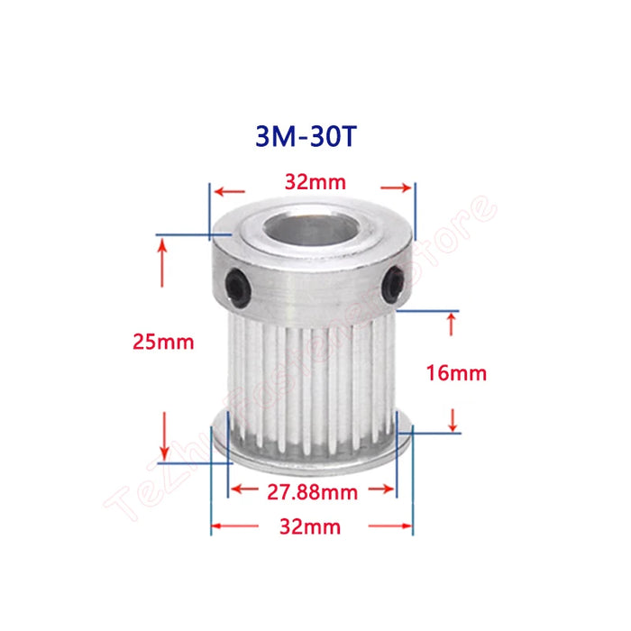 HTD3M Belt Width 15mm 24T-30T Timing Pulley