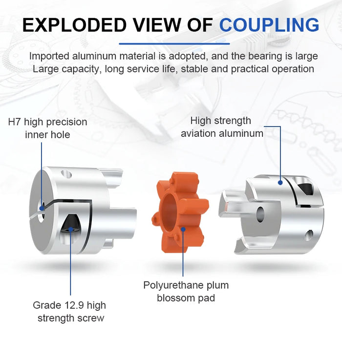 CF-03/BW Serie1PCS Flexible Plum Clamp Kupplung D45L66 Welle Größe CNC 