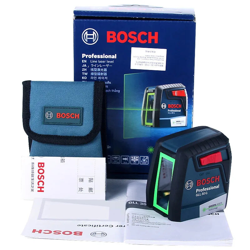 BOSCH Nivel Láser GLL30G Vertical Horizontal Luz Verde Alto 