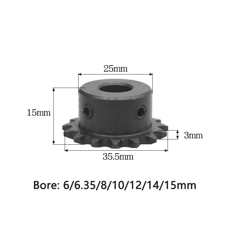 1pc 16T 04C engranaje de cadena 45# acero 16 dientes transmisión industrial 