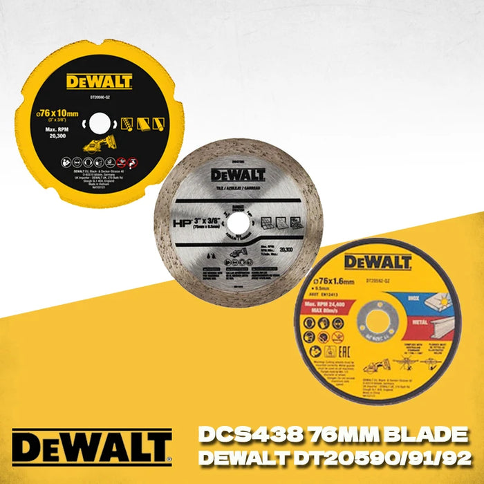 DEWALT 76 mm Multi-Material-Sägeblatt, Diamant-Fliesenklinge, Stahlschneiden für 