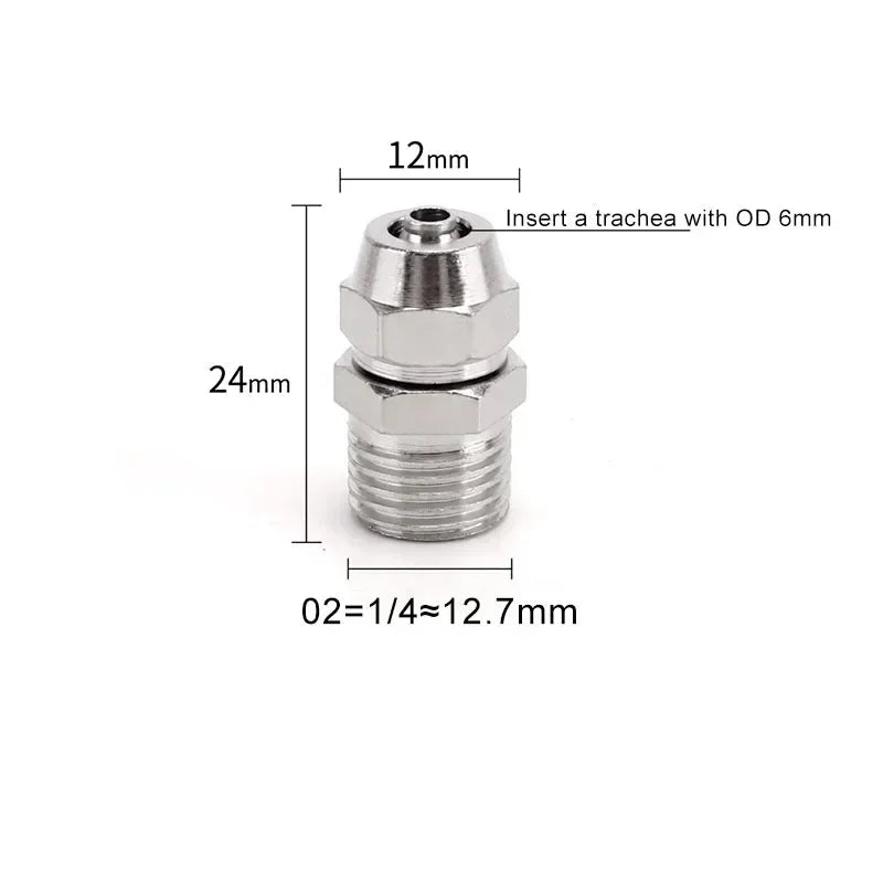 PC Pneumatic Straight Male Thread Push-In Fitting 4–12mm (M5–G1/2")