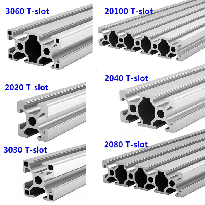 2020 2040 2060 3030 3060 4040 2080 20100 Perfil de aluminio con ranura en T