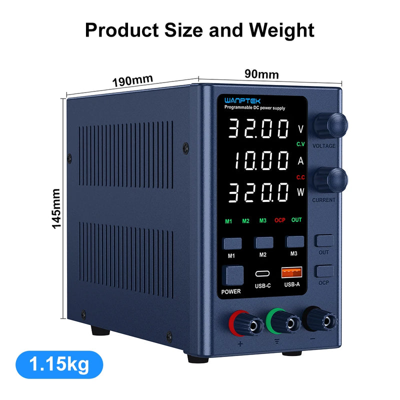 Adjustable DC Bench Power Supply 30V 10A / 60V 5A Digital Lab Voltage Regulator APS3010H