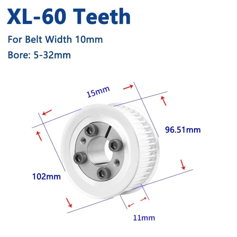 Buje sin llave de rueda síncrona 60T con funda de expansión XL de 60 dientes 
