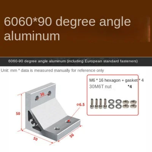 20x20 / 30x30 / 40x40 Aluminum Profile 90-Degree Corner Bracket