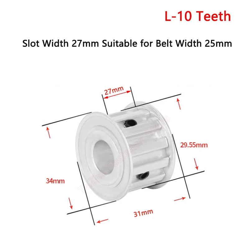 L Timing Pulley Synchronous Wheel - 10 Teeth Aluminium 10T for Belt