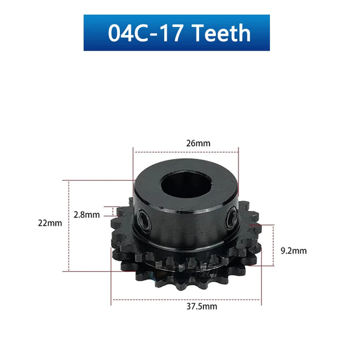 16T-18T 04C 25H Double Row Sprocket for Roller Chain