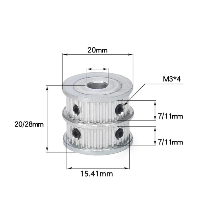 2GT Multiple Wheel Timing Pulley – AF Type, 25 Teeth