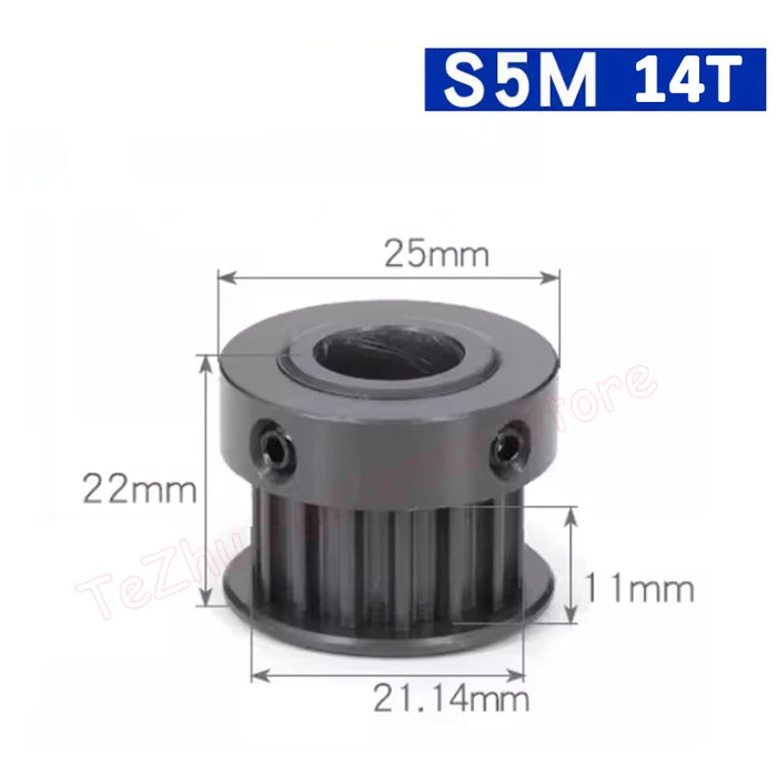 14 15 16 17 polea de distribución de dientes S5M 14T 15T 16T anodizado duro 