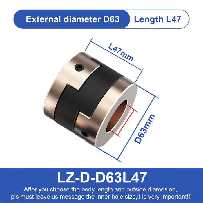 Cloweit LZ D63L71 D63L47 CNC Oldham Coupling - Flexible Aluminum Alloy