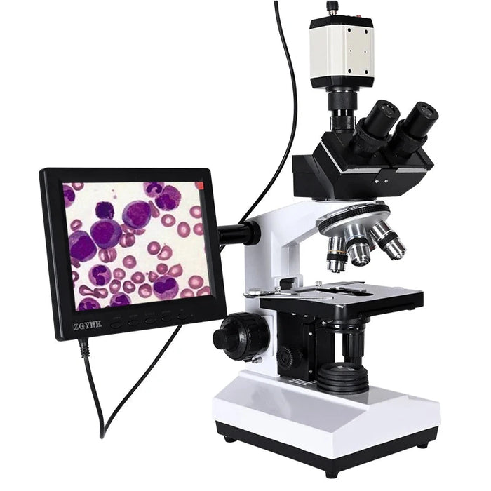 Professional Lab Trinocular Microscope – 2500X Magnification, Digital Camera & 8-Inch LCD