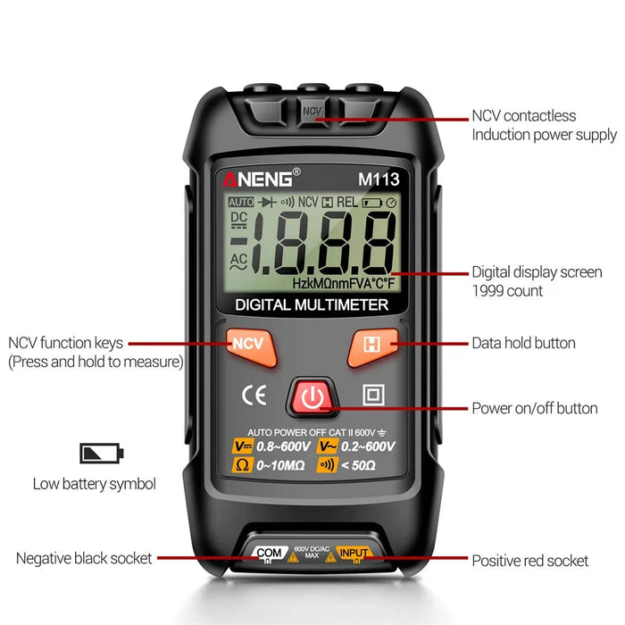 M113 Mini Digital Multimeter AC/DC Voltage Meter