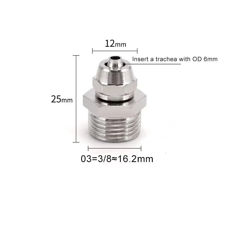 PC Pneumatic Straight Male Thread Push-In Fitting 4–12mm (M5–G1/2")