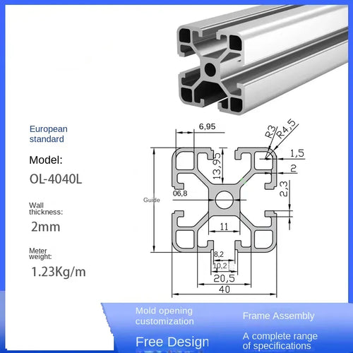 2020 2040 2060 3030 3060 4040 2080 20100 Perfil de aluminio con ranura en T