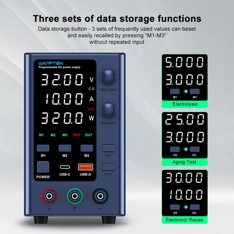 Adjustable DC Bench Power Supply 30V 10A Encoder Control Lab Power Source GA3010L