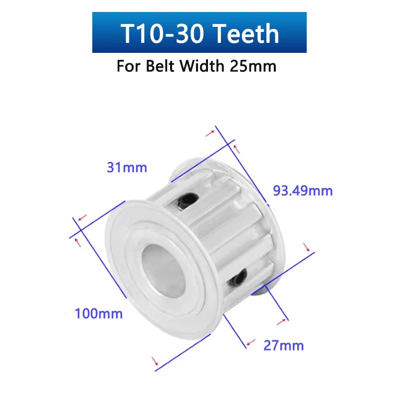 24 28 30 polea de distribución T10 de 30 dientes 24T 28T 30T síncrono de aluminio 