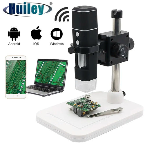 1000X WiFi Digital Microscope - Wireless Electronic Microscope with High-Resolution Imaging for PCB Inspection, Scalp, and Skin Detection