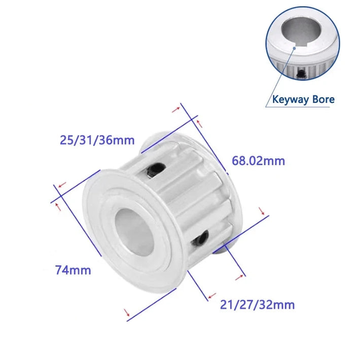 Polea de distribución T10 de 22 dientes, rueda síncrona de aluminio 22T para 