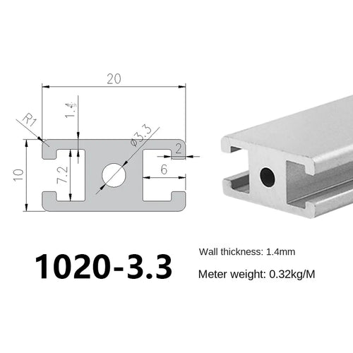 10x20, 10x30, 15x15, 15x20, 15x40, 20x40  Aluminum Profiles for Robotics, CNC, and DIY Projects