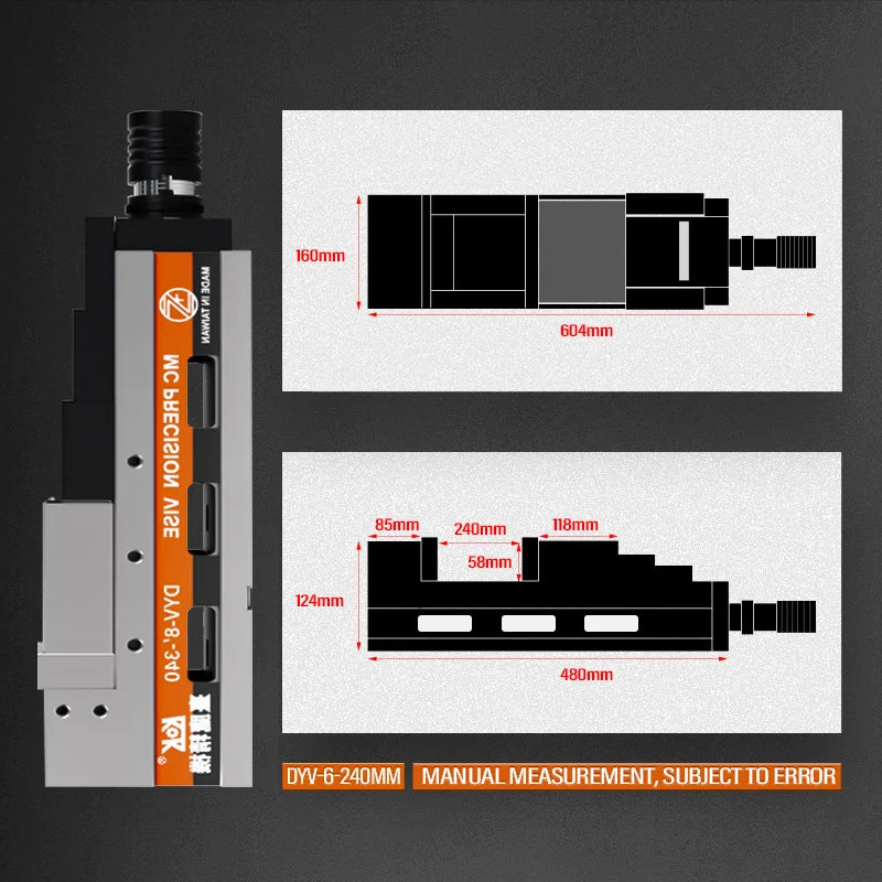 DYV Precision Hydraulic Vise 6" – CNC Milling Hydraulic Bench Vice