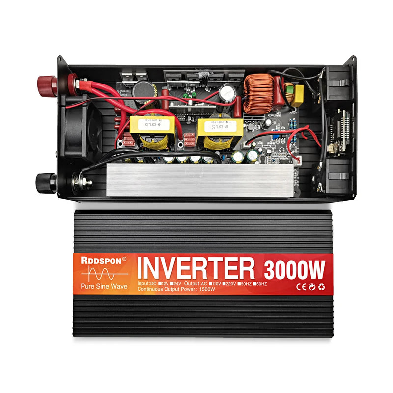 Pure Sine Wave Inverter 3000W 4000W 5000W Double Socket LCD