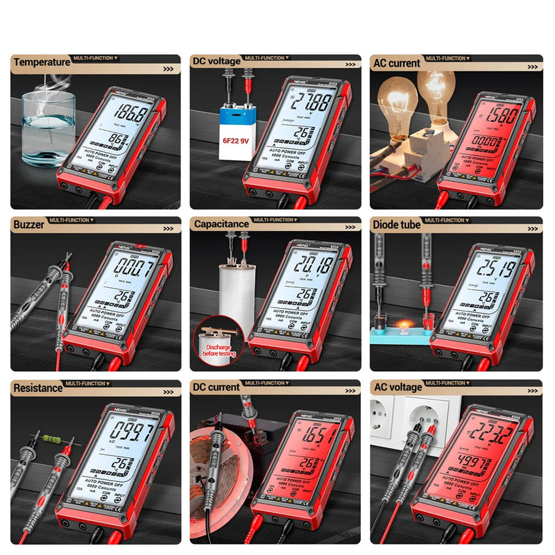 622A Smart Digital Multimeter 6000 Counts with Infrared Laser – Auto Range True RMS, 10A, NCV, Capacitance, Hz, Temperature