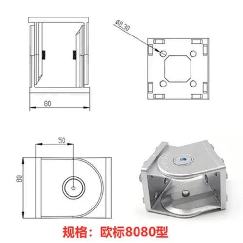 Movable Hinge Connecting Pieces for Industrial Aluminum Profiles – Available in 20x20, 30x30, 40x40 And More Sizes