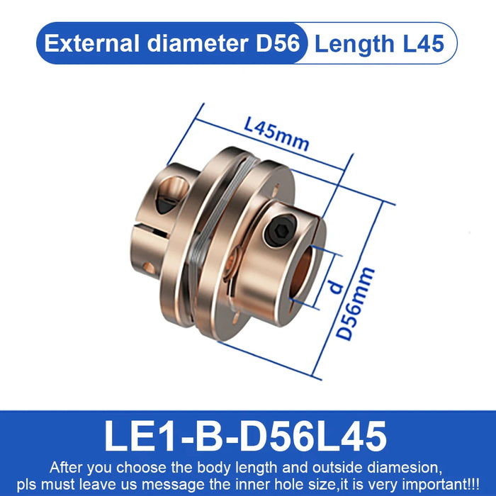 Flanschkupplung LE D56L45/64 Flexible Motorwellenkupplung Aluminium 