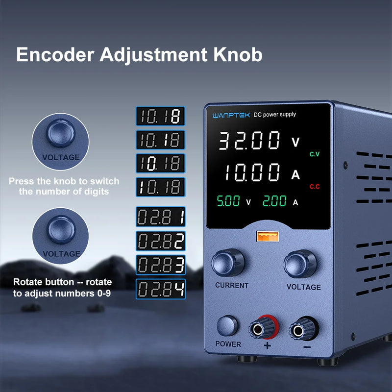 Adjustable DC Bench Power Supply 30V 10A Encoder Control Lab Power Source GA3010L