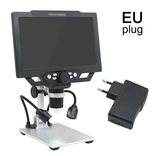 1-1600X Digital Microscope with 9-Inch HD Display for Soldering Repair – LED Dual Light Source Illumination