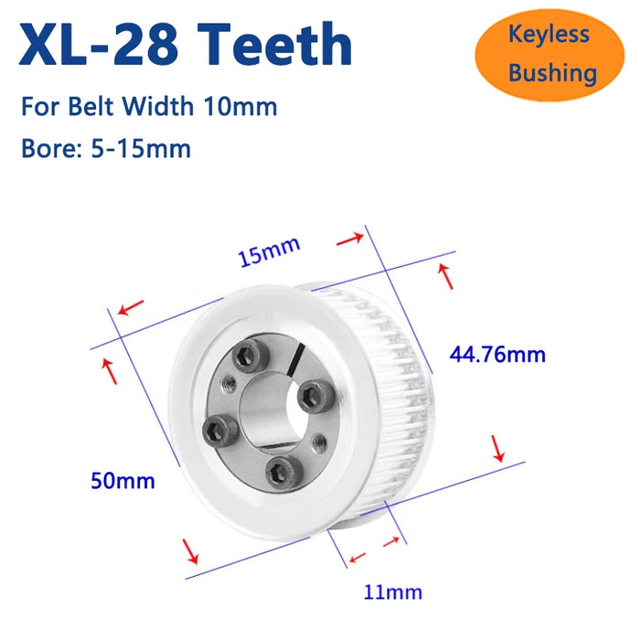 28 Zähne XL-Erweiterungshülse Synchronrad 28T Keyless Bushing 