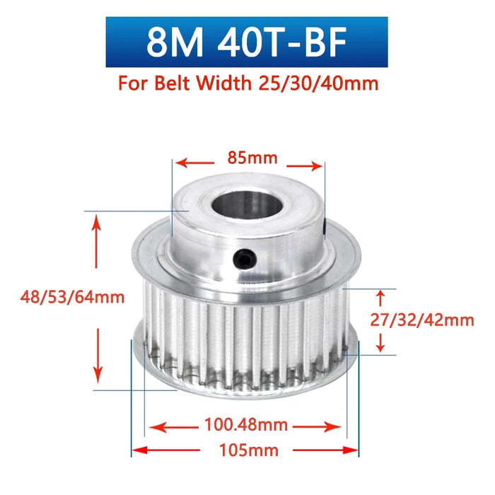 40 Teeth HTD8M Timing Pulley - 8M Synchronous Pulley