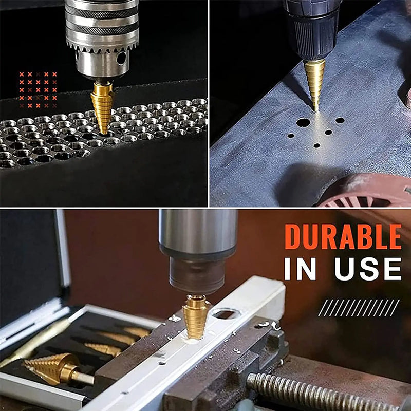 6 uds broca escalonada juego de brocas de sierra cortador de fresado de titanio 4-12