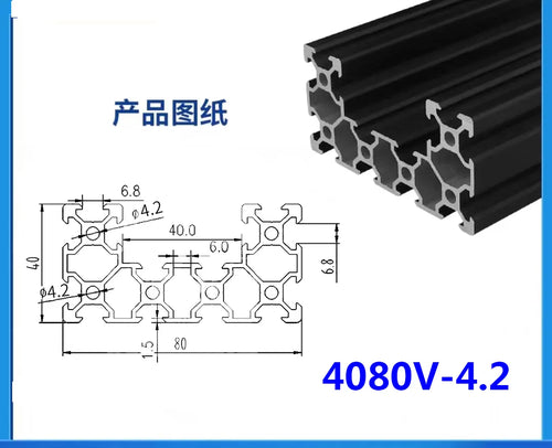 Black V-Slot Modular Aluminum Profile System – Available in 20x20, 20x40, 20x60, 20x80, 40x40, 40x80, and More