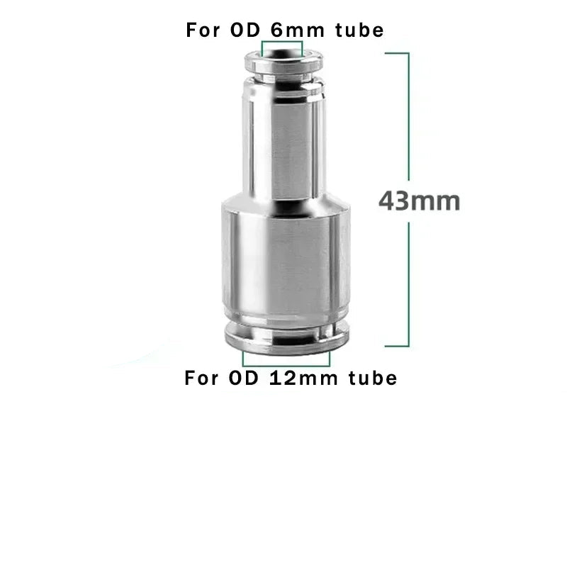 304 Stainless Steel Pneumatic Push-In Fitting – PU Straight / PG Reducer (4–16mm) 10/50/200PCS
