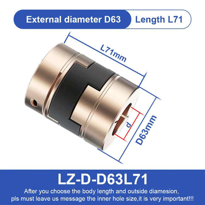 Cloweit LZ D63L71 D63L47 CNC Oldham Coupling - Flexible Aluminum Alloy