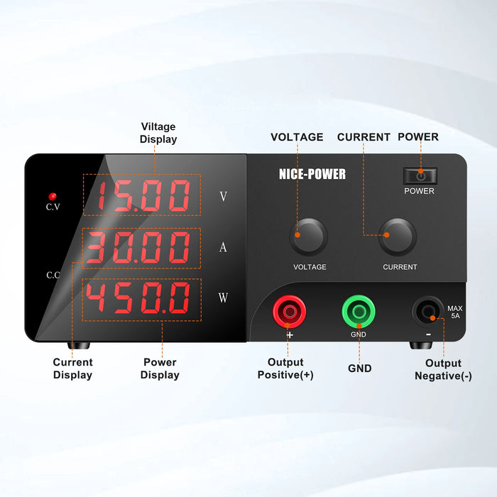 High-Precision Programmable DC Power Supply with RS-485