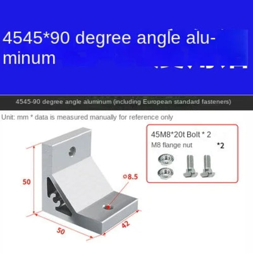 20x20 / 30x30 / 40x40 Aluminum Profile 90-Degree Corner Bracket