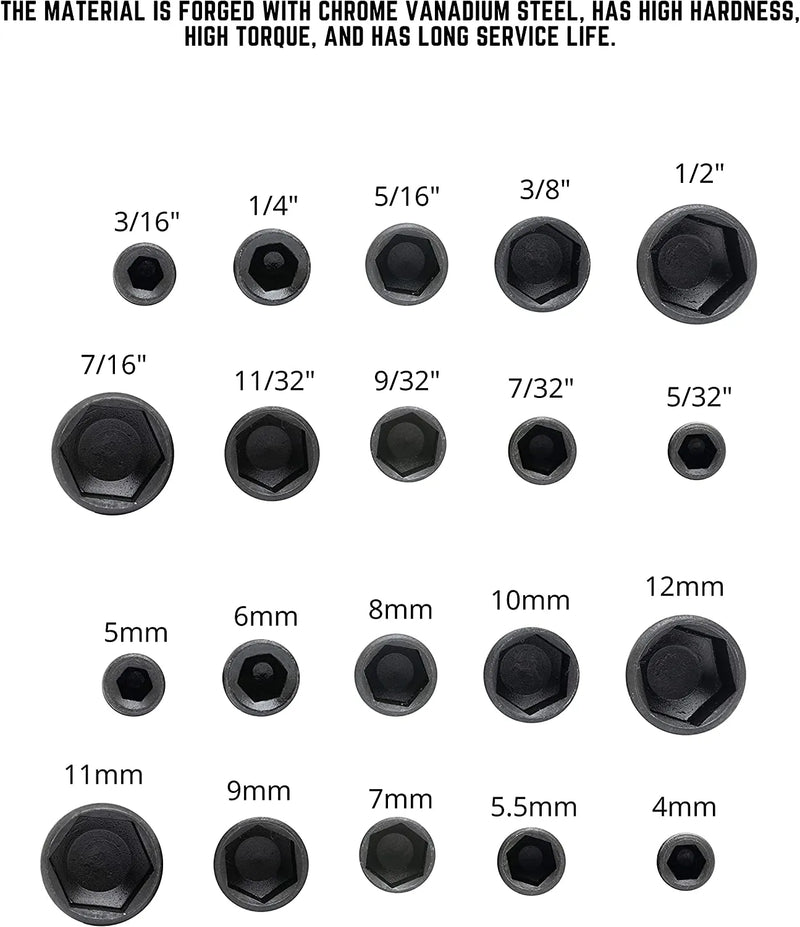 9 unids/set 5mm-13mm casquillos hexagonales boquillas juego de llaves para tuercas